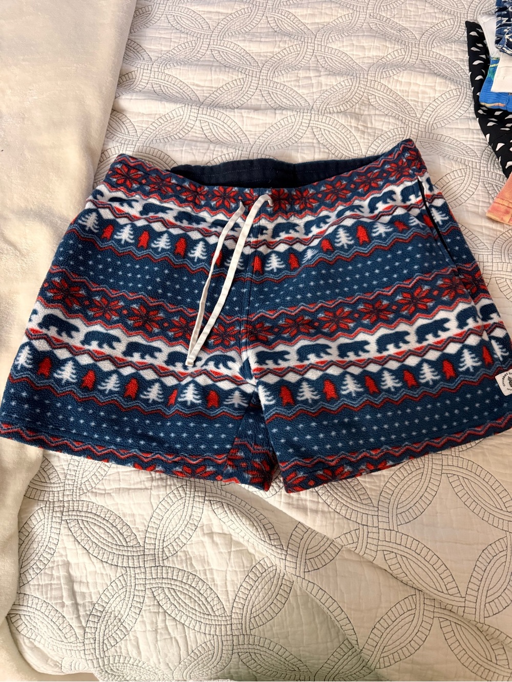 chubbies Men's Blue Red White Holiday Fleece Hybrid Shorts
